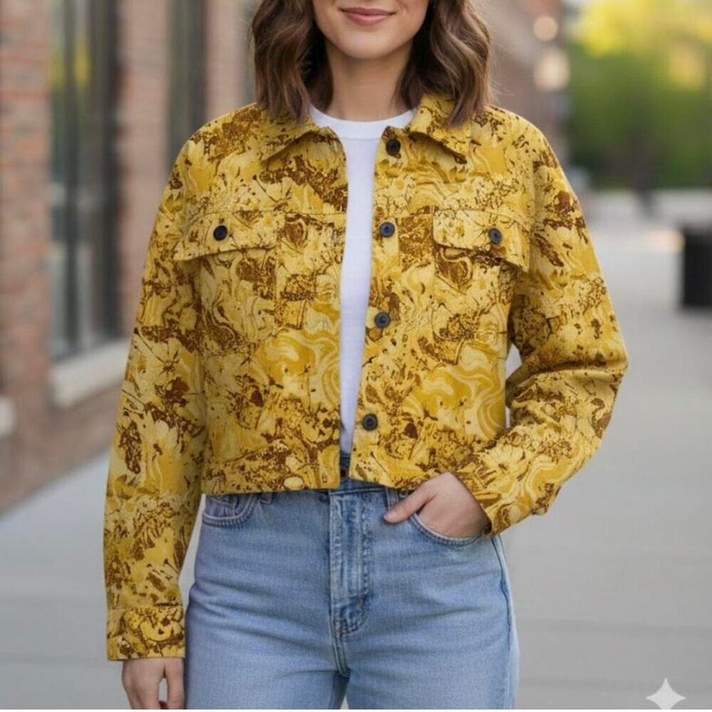 wild fable Yellow Marbled Utility Jacket